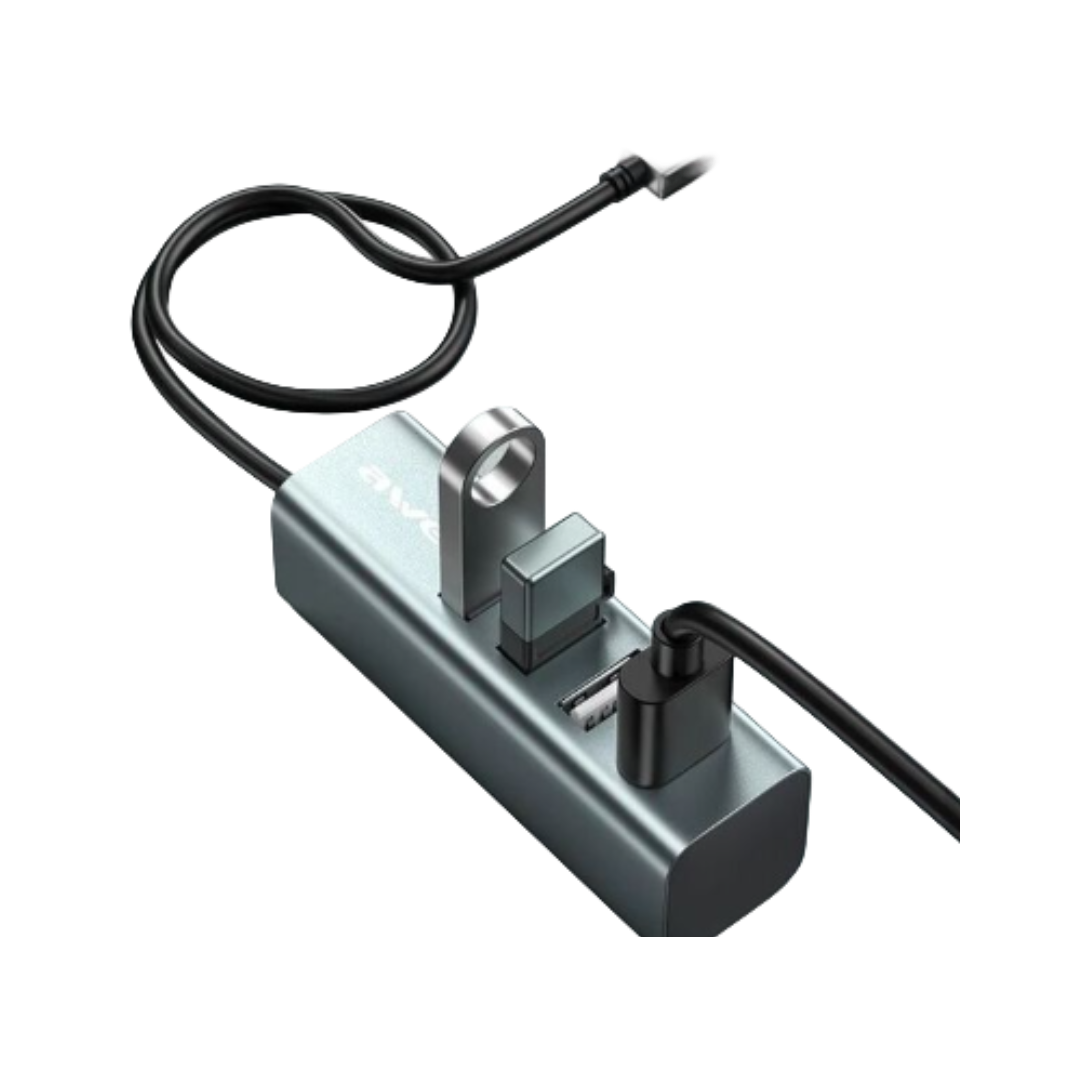 Adaptador Hub tipo C AWEI CL-122T a USB 2.0 de 4 puertos